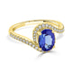 1.89Ct Tanzanite Ring With 0.28Tct Diamonds Set In 14Kt Yellow Gold