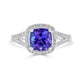 1.89ct Tanzanite ring with 0.22tct diamonds set in 14K white gold