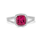 1.83Ct Rhodolite Garnet Rings With 0.25Tct Diamonds Set In 14Kt White Gold