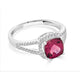 1.83Ct Rhodolite Garnet Rings With 0.25Tct Diamonds Set In 14Kt White Gold