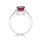 1.83Ct Rhodolite Garnet Rings With 0.25Tct Diamonds Set In 14Kt White Gold