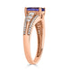 1.70ct Tanzanite Ring With 0.37tct Diamonds Set In 14Kt Rose Gold