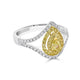 0.25Tct Yellow Diamond Ring With 0.60Tct Diamonds Set In 18Kt Two Tone Gold