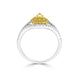 0.25Tct Yellow Diamond Ring With 0.60Tct Diamonds Set In 18Kt Two Tone Gold