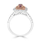 0.25Tct Pink Diamond Ring With 0.87Tct Diamonds Set In 18Kt Two Tone Gold