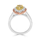 0.51ct Yellow Diamond Ring with 1.00tct Diamonds set in 18K Two Tone Gold