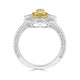 0.33ct Yellow Diamond Ring with 0.8tct Diamonds set in 18K Two Tone Gold