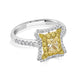 0.50Tct Yellow Diamond Ring With 0.61Tct Diamonds Set In 14Kt Two Tone Gold