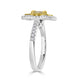 0.50Tct Yellow Diamond Ring With 0.61Tct Diamonds Set In 14Kt Two Tone Gold