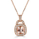 2.20ct Morganite Pendant with 0.39tct diamonds set in 18K rose gold