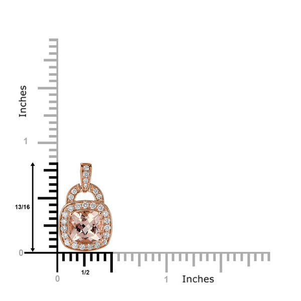 2.20ct Morganite Pendant with 0.39tct diamonds set in 18K rose gold