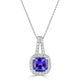 1.57ct Tanzanite Pendant with 0.28tct diamonds set in 14K white gold