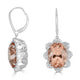 23.28tct Morganite Earrings with 0.81tct diamonds set in 14K two tone gold