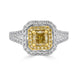 0.72ct Yellow Diamond Ring with 0.55tct Diamonds set in 18KW & 22KY