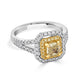 0.72ct Yellow Diamond Ring with 0.55tct Diamonds set in 18KW & 22KY