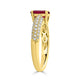 1.03ct Ruby Ring with 0.37tct Diamonds set in 14K Yellow Gold