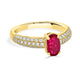 1.03ct Ruby Ring with 0.37tct Diamonds set in 14K Yellow Gold