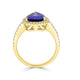 3.21Ct Tanzanite Ring With 0.36Tct Diamonds Set In 14Kt Yellow Gold