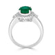 1.62ct Emerald Ring with 0.40tct Diamonds set in 14K White Gold