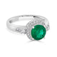 1.62ct Emerald Ring with 0.40tct Diamonds set in 14K White Gold