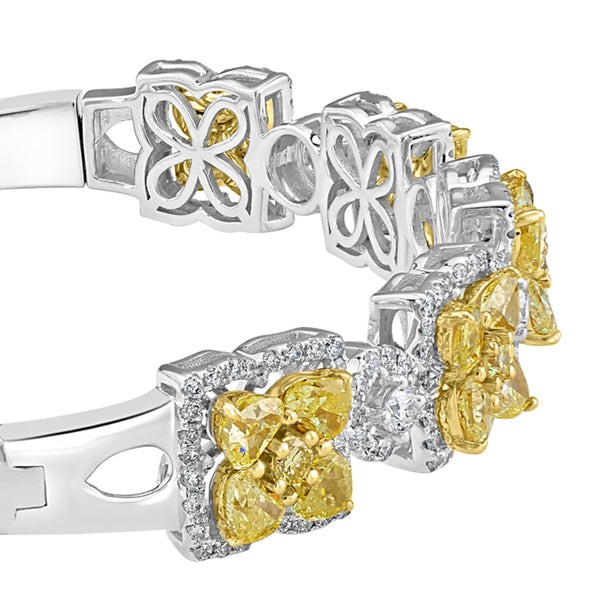 4.33tct Yellow Diamond Bangle with 1.77tct Diamonds set in 18K Two Tone Gold