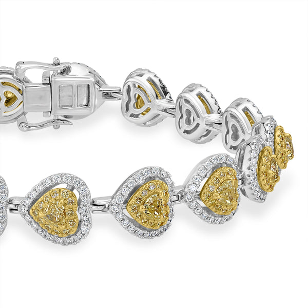 3.85tct Yellow Diamond Bracelet with 1.9tct Diamonds set in 18K Two Tone Gold