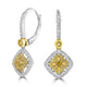 0.39tct Yellow Diamond Earring with 0.7tct Diamonds set in 18KW & 22KY Two Tone Gold