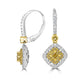 0.39tct Yellow Diamond Earring with 0.7tct Diamonds set in 18KW & 22KY Two Tone Gold