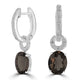 2tct Smoky Earring with 0.1tct Diamonds set in 18K White Gold