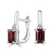 3.3tct Garnet Earring with 0.03tct Diamonds set in 14K White Gold