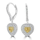 0.27tct Yellow Diamond Earring with 1.11tct Diamonds set in 18K Two Tone Gold