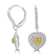 0.27tct Yellow Diamond Earring with 1.11tct Diamonds set in 18K Two Tone Gold