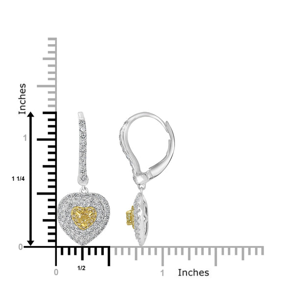 0.27tct Yellow Diamond Earring with 1.11tct Diamonds set in 18K Two Tone Gold