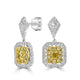 0.4tct Yellow Diamond Earring with 0.88tct Diamonds set in 18K Two Tone Gold