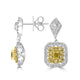 0.4tct Yellow Diamond Earring with 0.88tct Diamonds set in 18K Two Tone Gold