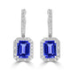 3.19ct Tanzanite earrings with 0.56ct diamonds set in 14K white gold