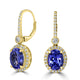 5.12tct Tanzanite Earring with 0.59tct Diamonds set in 14K Yellow Gold