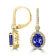 5.12tct Tanzanite Earring with 0.59tct Diamonds set in 14K Yellow Gold