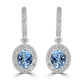 3.24tct Aquamarine Earring with 1.18tct Diamonds set in 14K White Gold