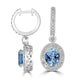 3.24tct Aquamarine Earring with 1.18tct Diamonds set in 14K White Gold