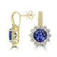 3.25tct Tanzanite Earring with 1.33tct Diamonds set in 18K Rose Gold