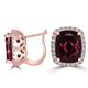 10.07tct Rhodolite Garnet Earring with 0.48tct Diamonds set in 14K Rose Gold