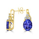 4.95tct Tanzanite Earring with 0.36tct Diamonds set in 14K Yellow Gold