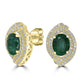 3.98tct Emerald Earring with 0.76tct Diamonds set in 14K Yellow Gold