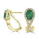 2.68tct Emerald Earring with 0.58tct Diamonds set in 14K Yellow Gold