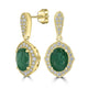 3.24ct Emerald earrings with 0.56ct diamonds set in 14K yellow gold