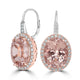 18.91tct Morganite earrings with 1.18tct diamonds set in 14K white gold