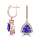 4.38tct Tanzanite Earring with 0.67tct Diamonds set in 14K Rose Gold