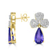 3.3tct Tanzanite Earring with 0.84tct Diamonds set in 14K Yellow Gold