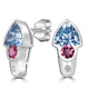 2.5tct Blue Topaz Earring with 0.04tct Diamonds set in 14K White Gold